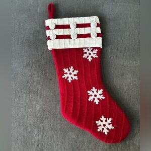 Red Christmas Stocking with Snowflakes